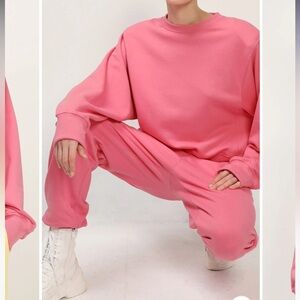 Storets Pink Drawstring Sweatshirt and sweatpants set! Size s-m comfy cozy